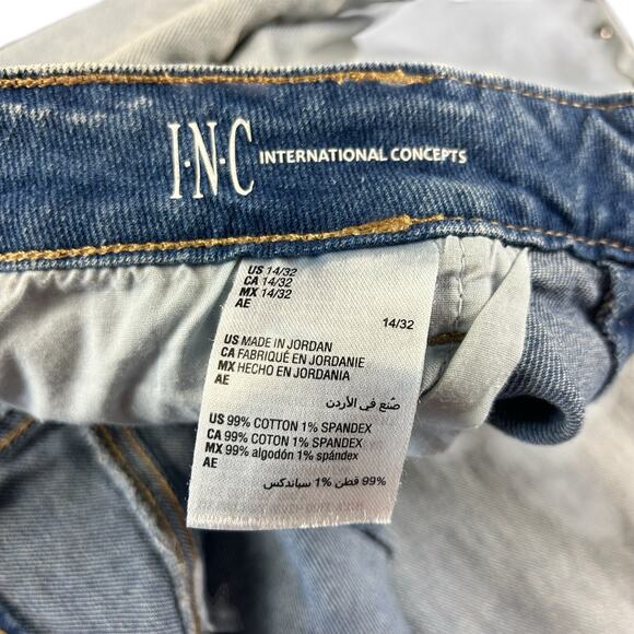 INC Mom Jeans Women Sze 14 Light Blue Stone Wash Studded High Rise Cropped Denim - Picture 8 of 12